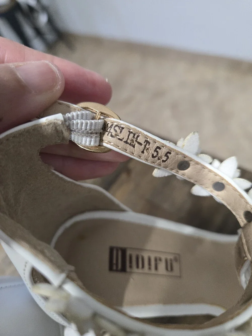IDIFU White Floral Embellished T-Strap High Heel Sandals